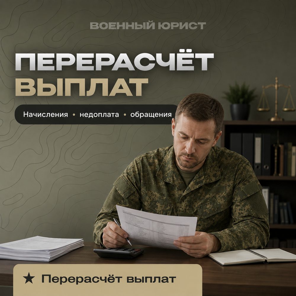 Перерасчёт выплат военнослужащему или участнику СВО