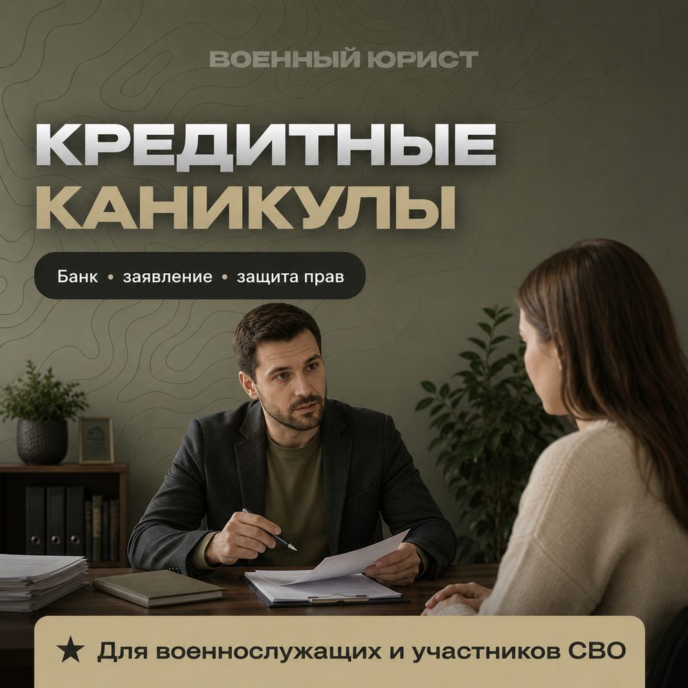Кредитные каникулы для военнослужащих и участников СВО