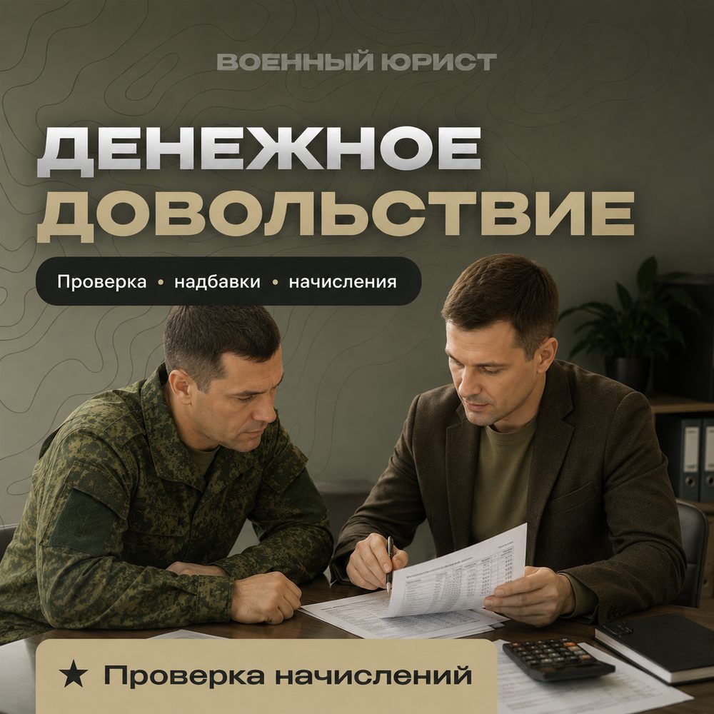 Денежное довольствие военнослужащего: проверка начислений